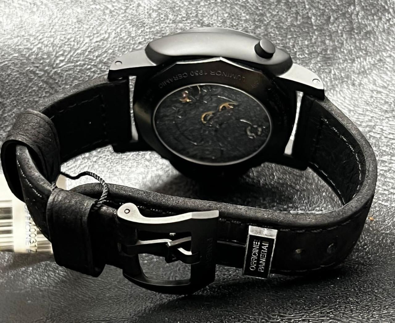 Luminor 1950 Chrono Monopulsante 8 Days GMT - K Series Black Movement Limited 500 Pcs. - PAM00317