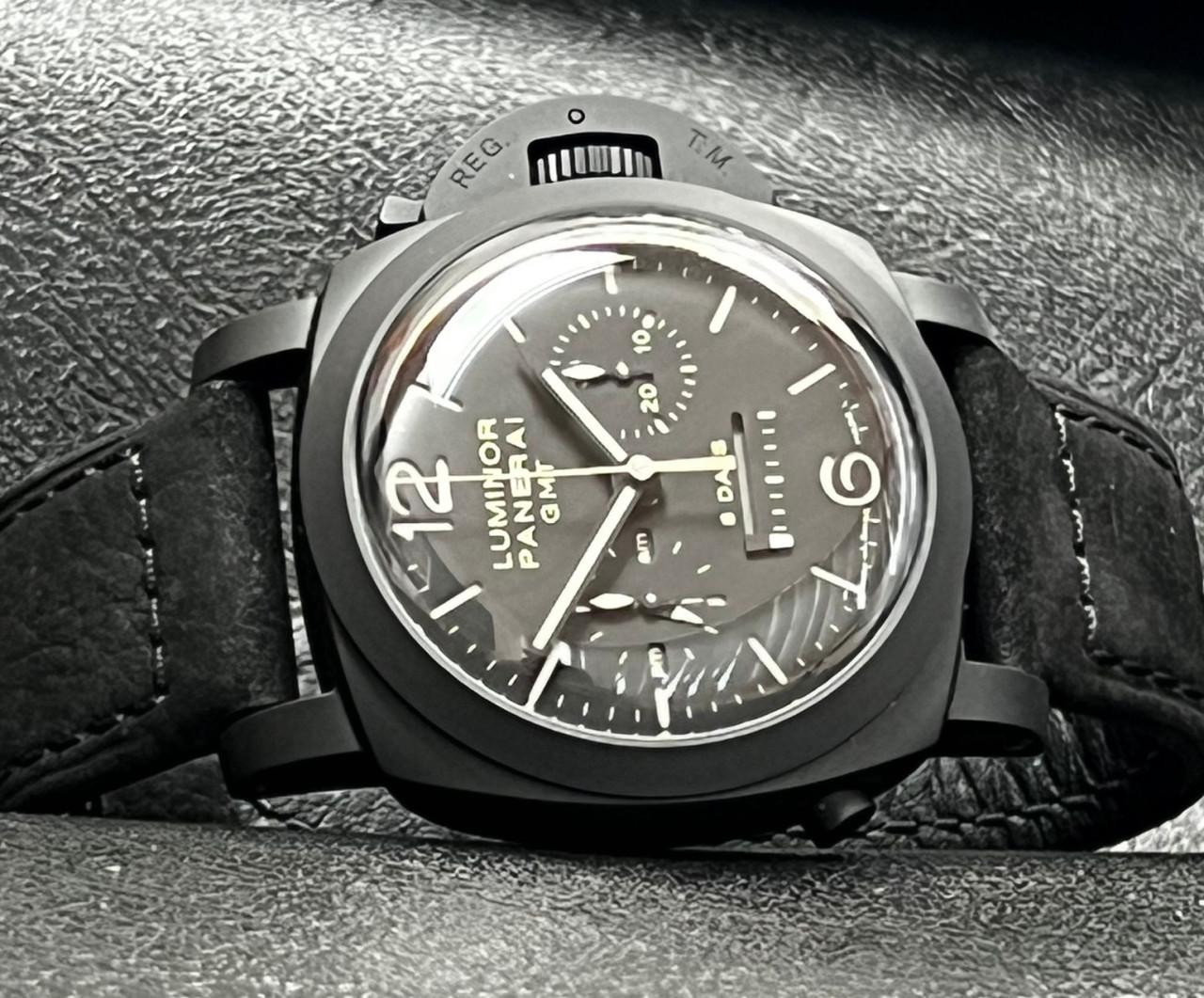 Luminor 1950 Chrono Monopulsante 8 Days GMT - K Series Black Movement Limited 500 Pcs. - PAM00317