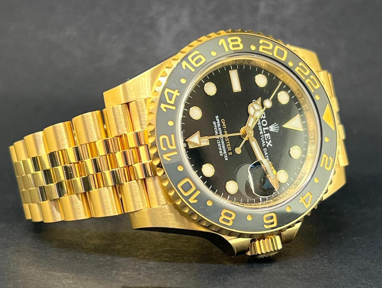 GMT-Master II Yellow Gold Jubilee Black Dial - 126718GRNR