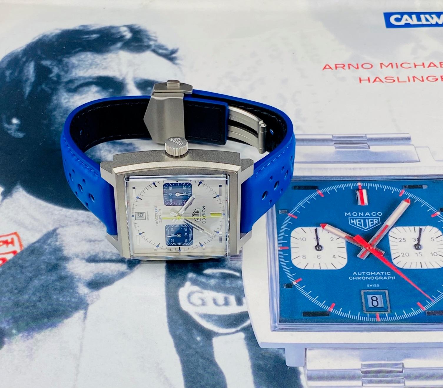Monaco Chronograph Racing Blue Titanium Limited Edition 1,000 Pcs. - CAW218C.FC6548