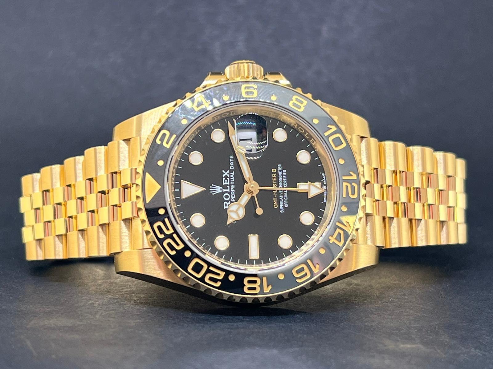 GMT-Master II Yellow Gold Jubilee Black Dial - 126718GRNR