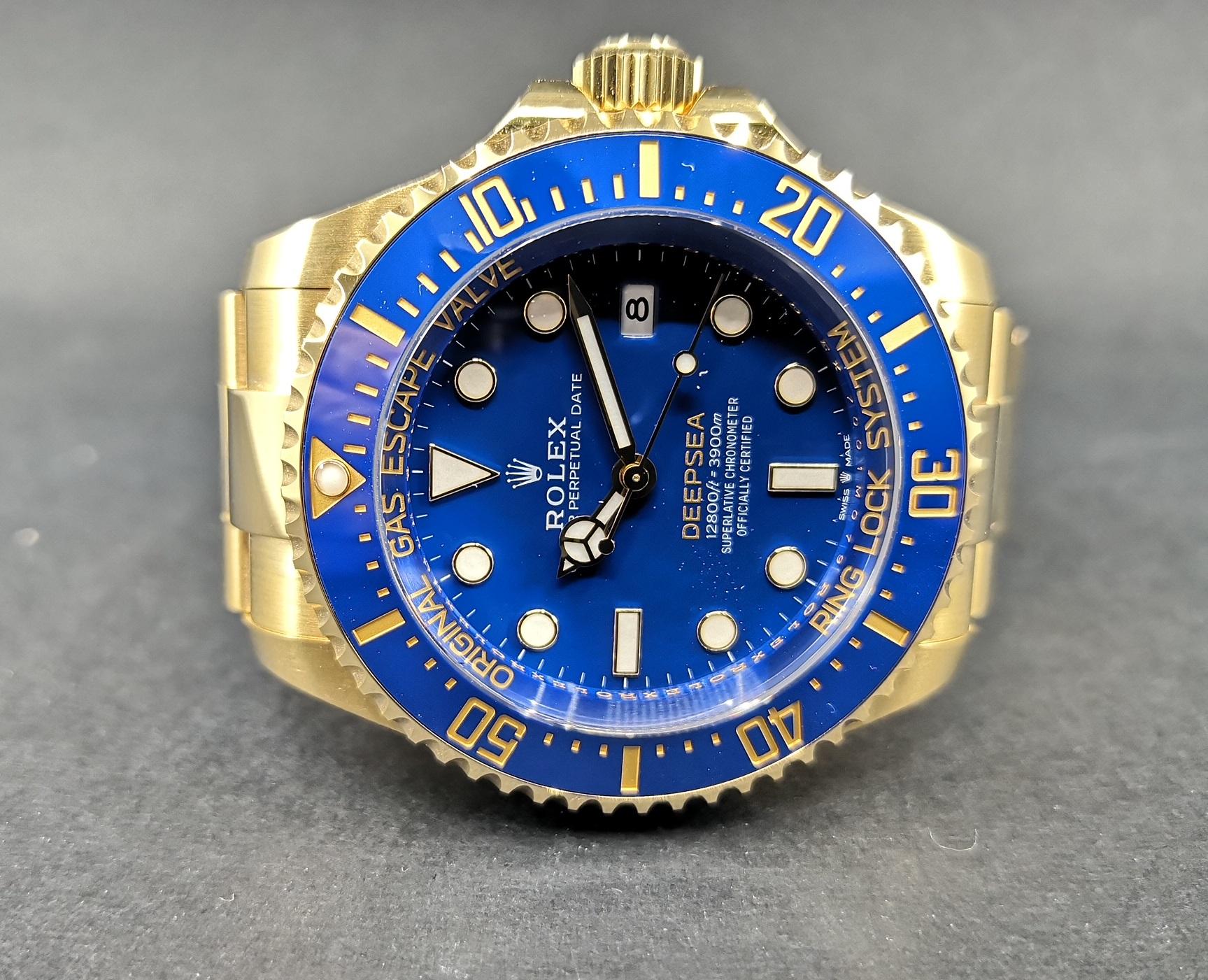 New 2024 Deepsea Yellow Gold Blue Dial Blue Cerachrom Bezel - 136668LB