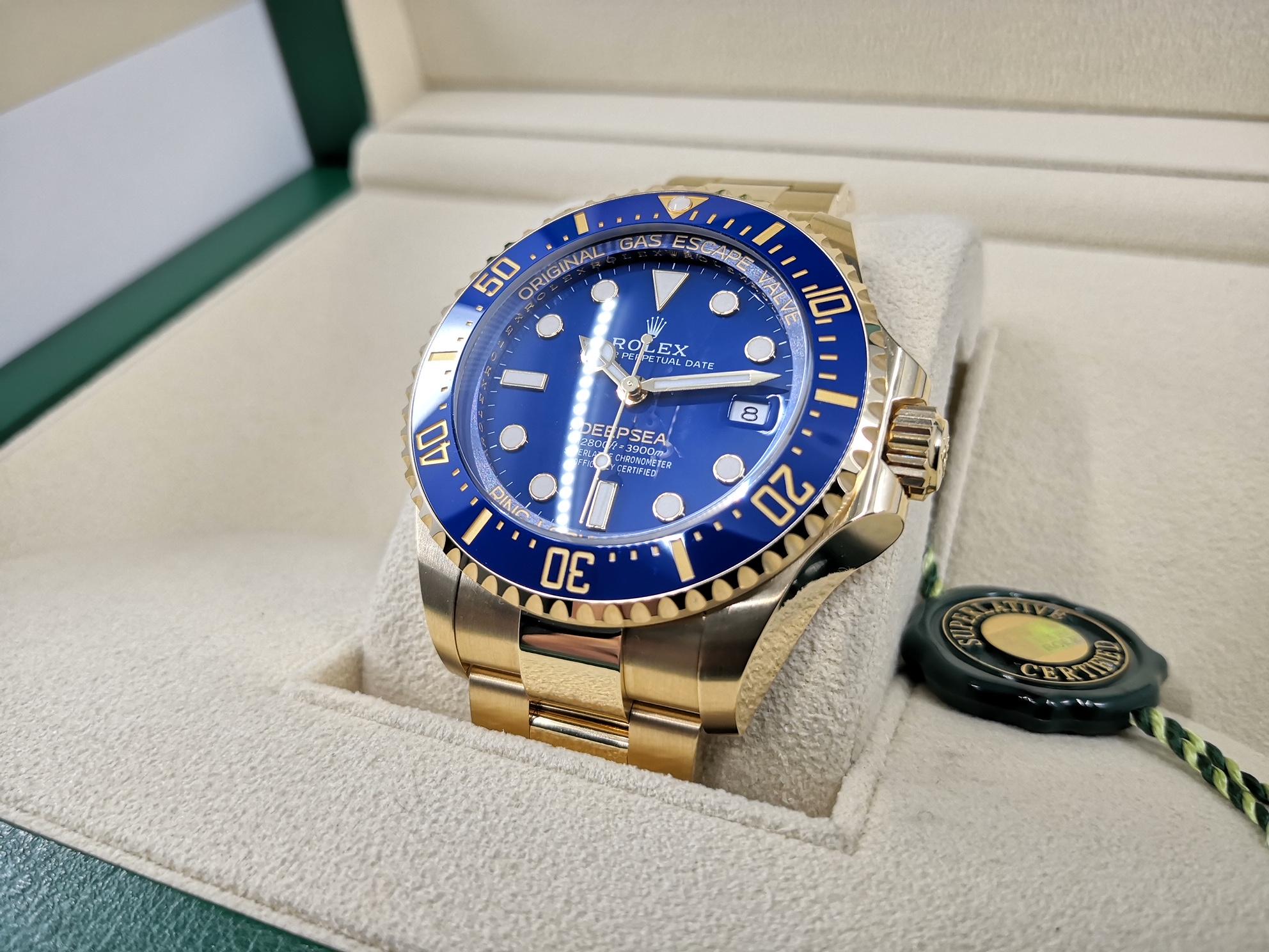 New 2024 Deepsea Yellow Gold Blue Dial Blue Cerachrom Bezel - 136668LB