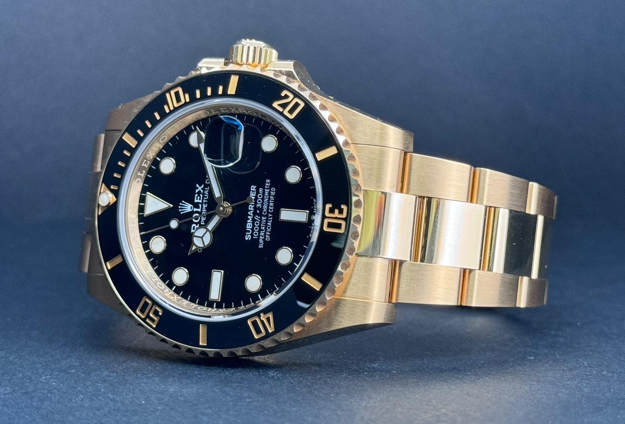 Oyster Perpetual Date Submariner Yellow Gold Cerachrom Bezel Black Ceramic Black Dial - 126618LN