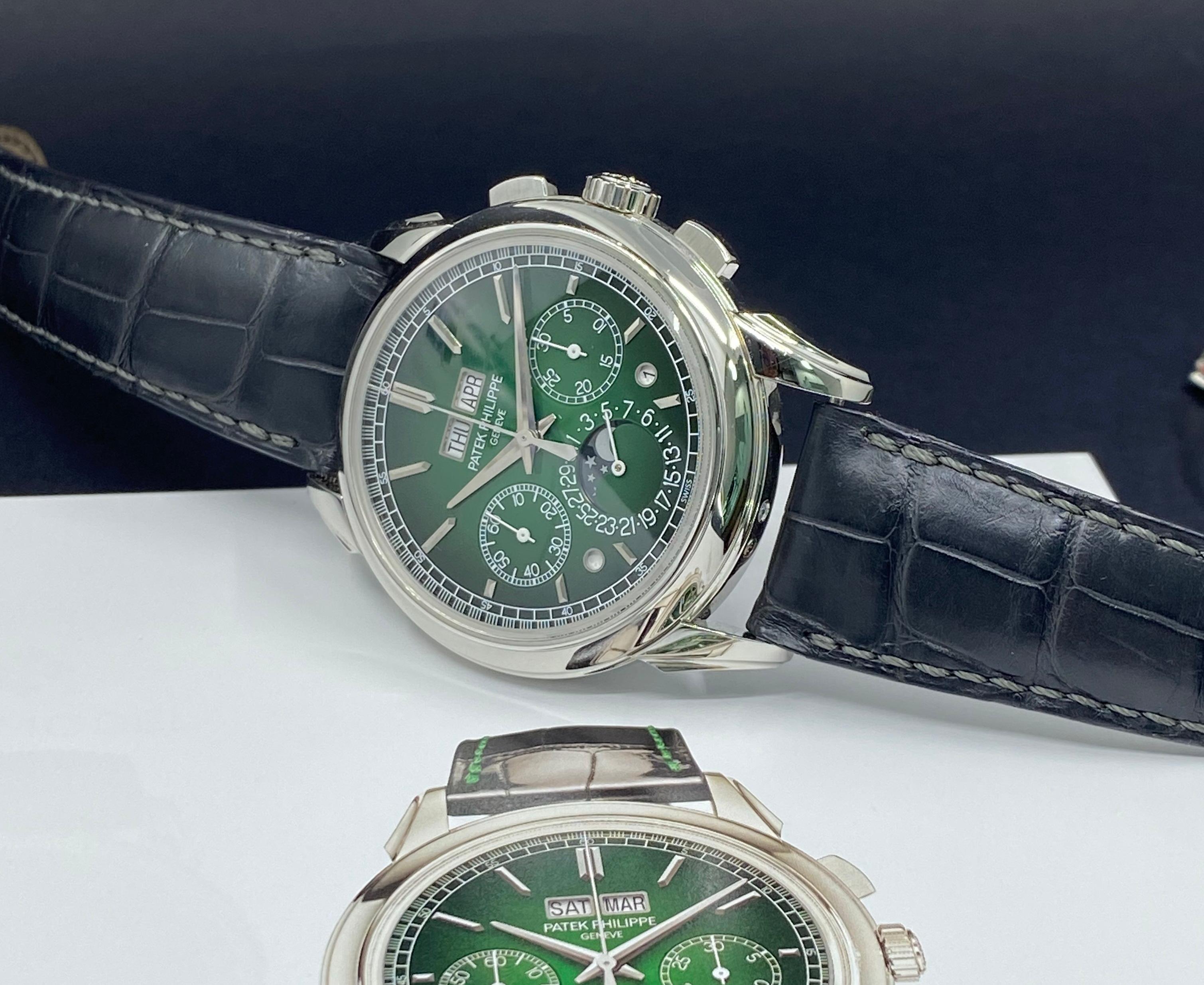 Chronograph Perpetual Calendar Platinum Green Dial - 5270P-014