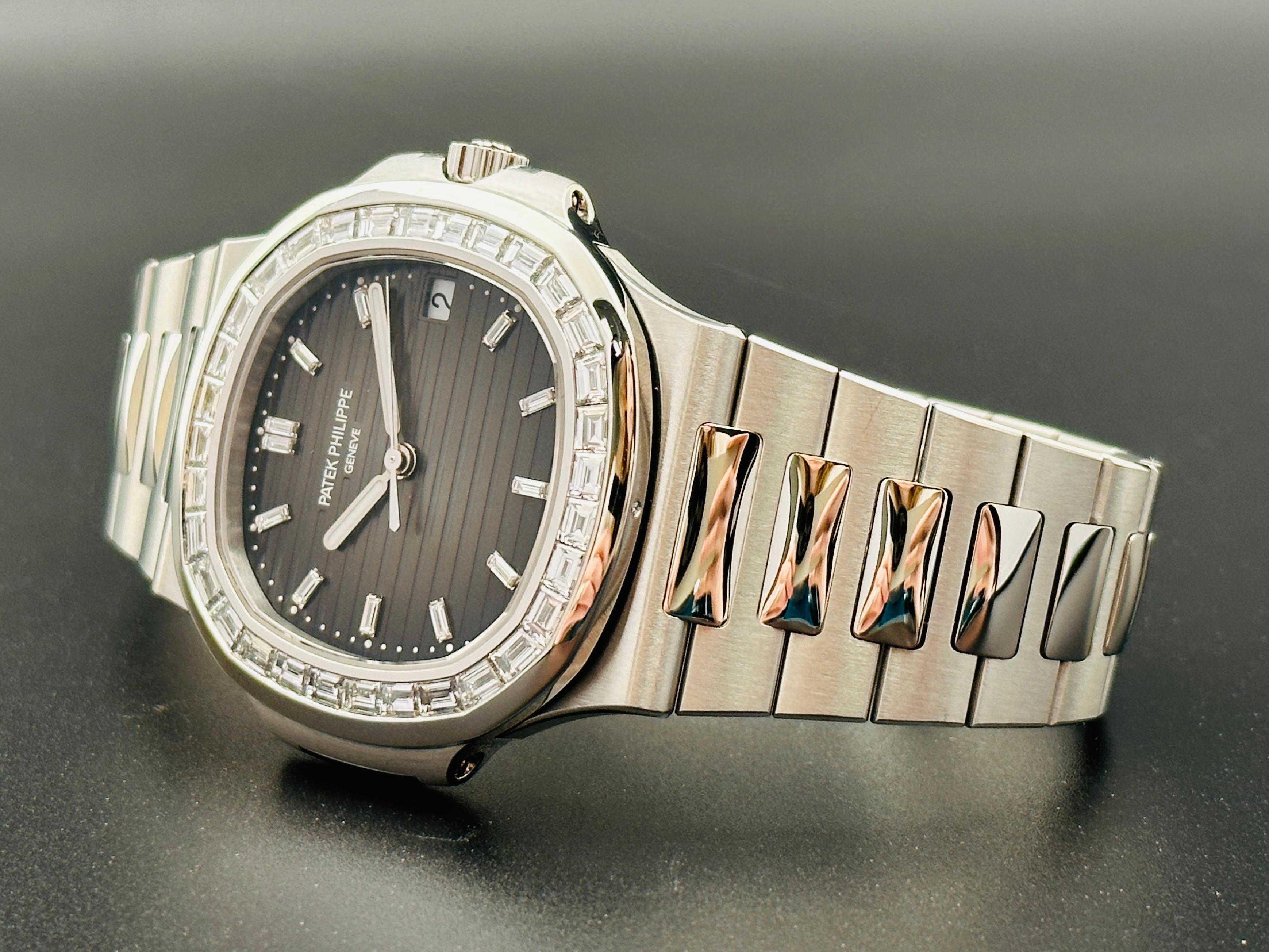 Nautilus Platinum Grey Dial Diamond Bezel - 5711/110P-001 