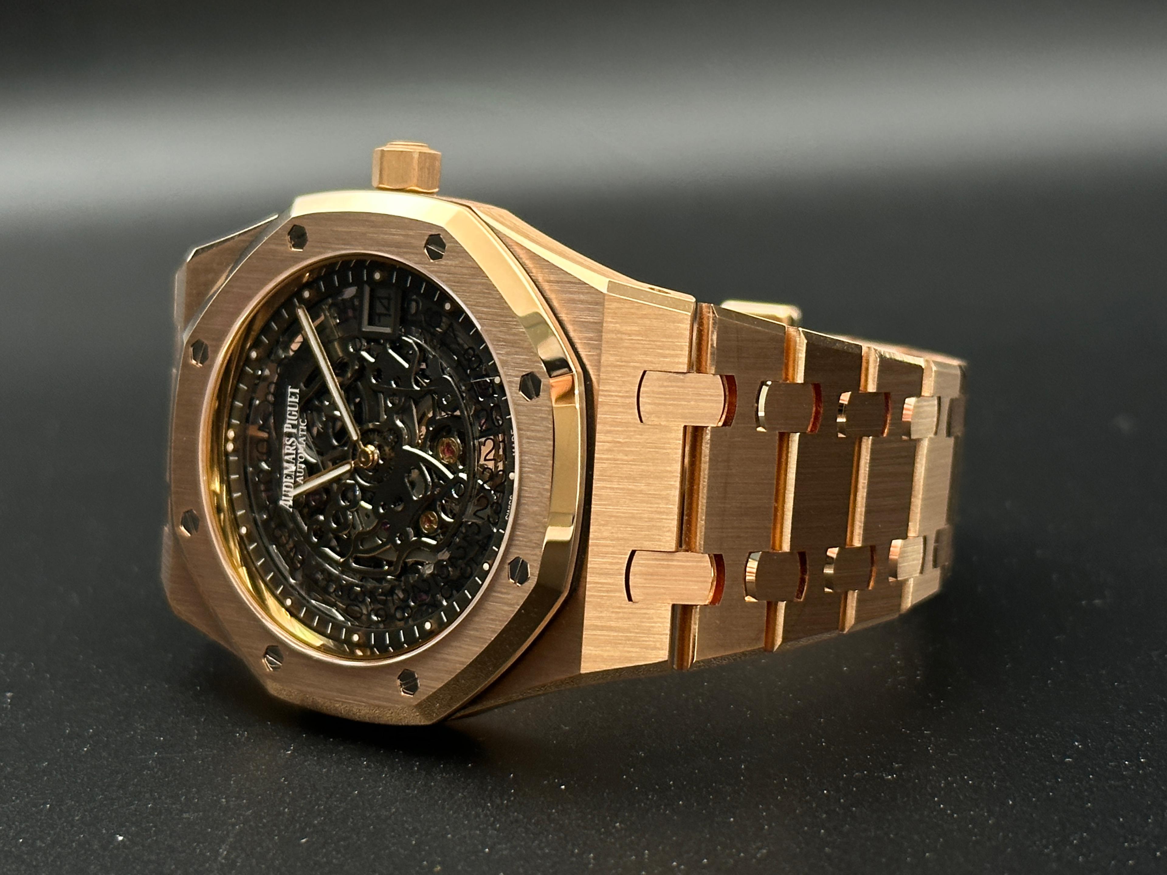 Royal Oak Extra Thin Openworked Rose Gold - 15204OR.OO.1240OR.01