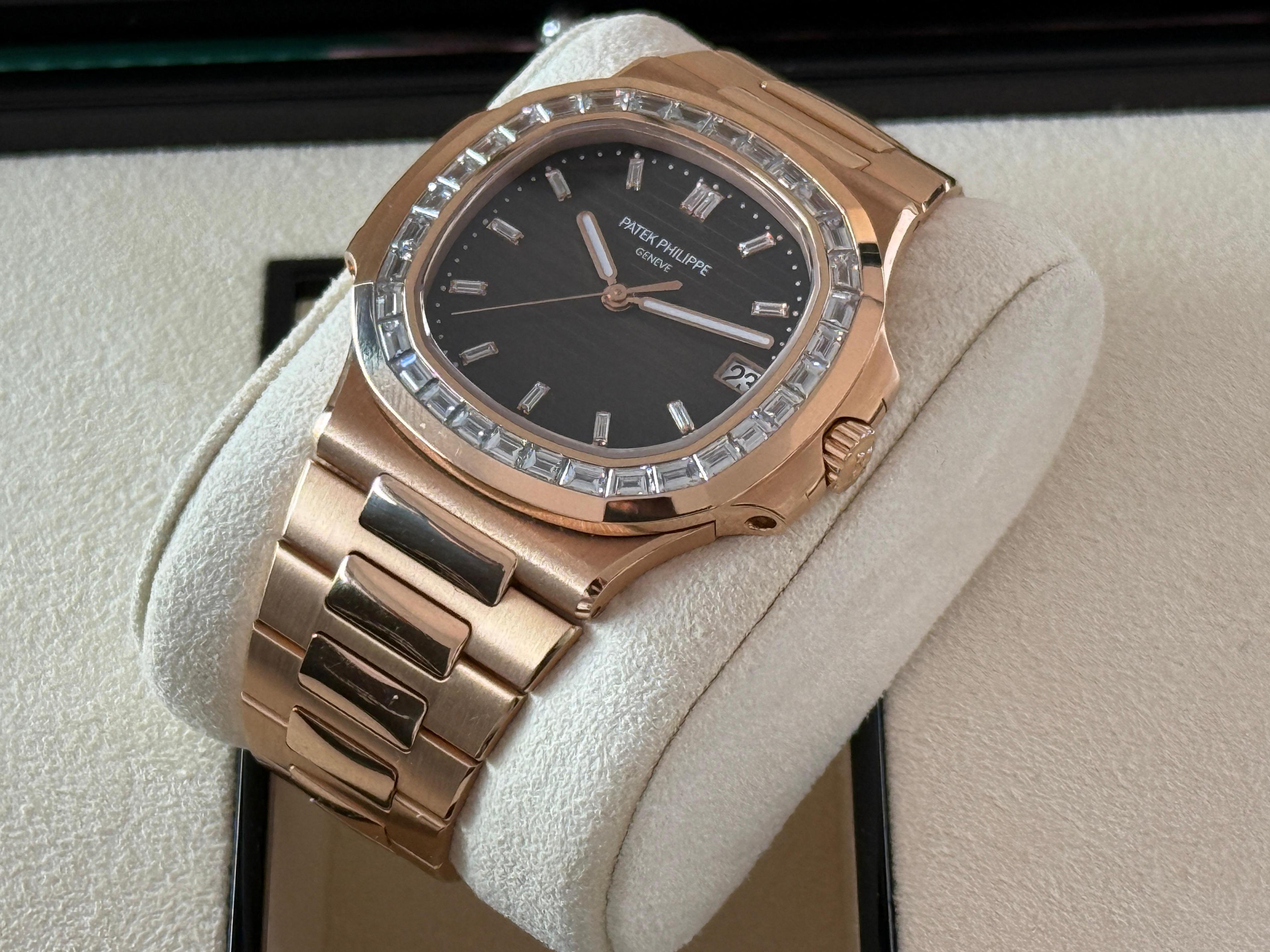 Nautilus Rose Gold Baguette Diamonds - 5723/1R-010