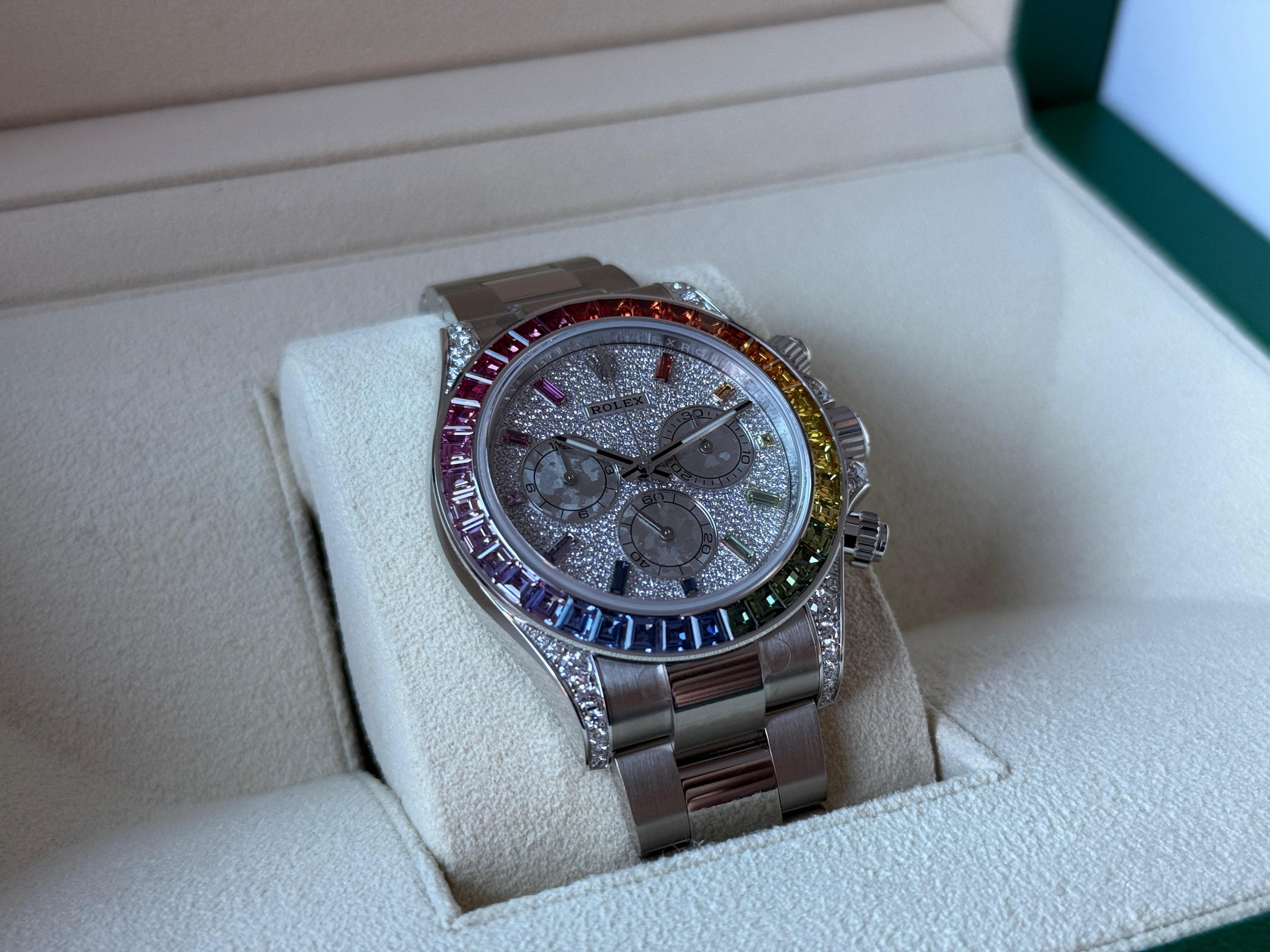 Daytona Rainbow Pave Dial White Gold - 126599RBOW