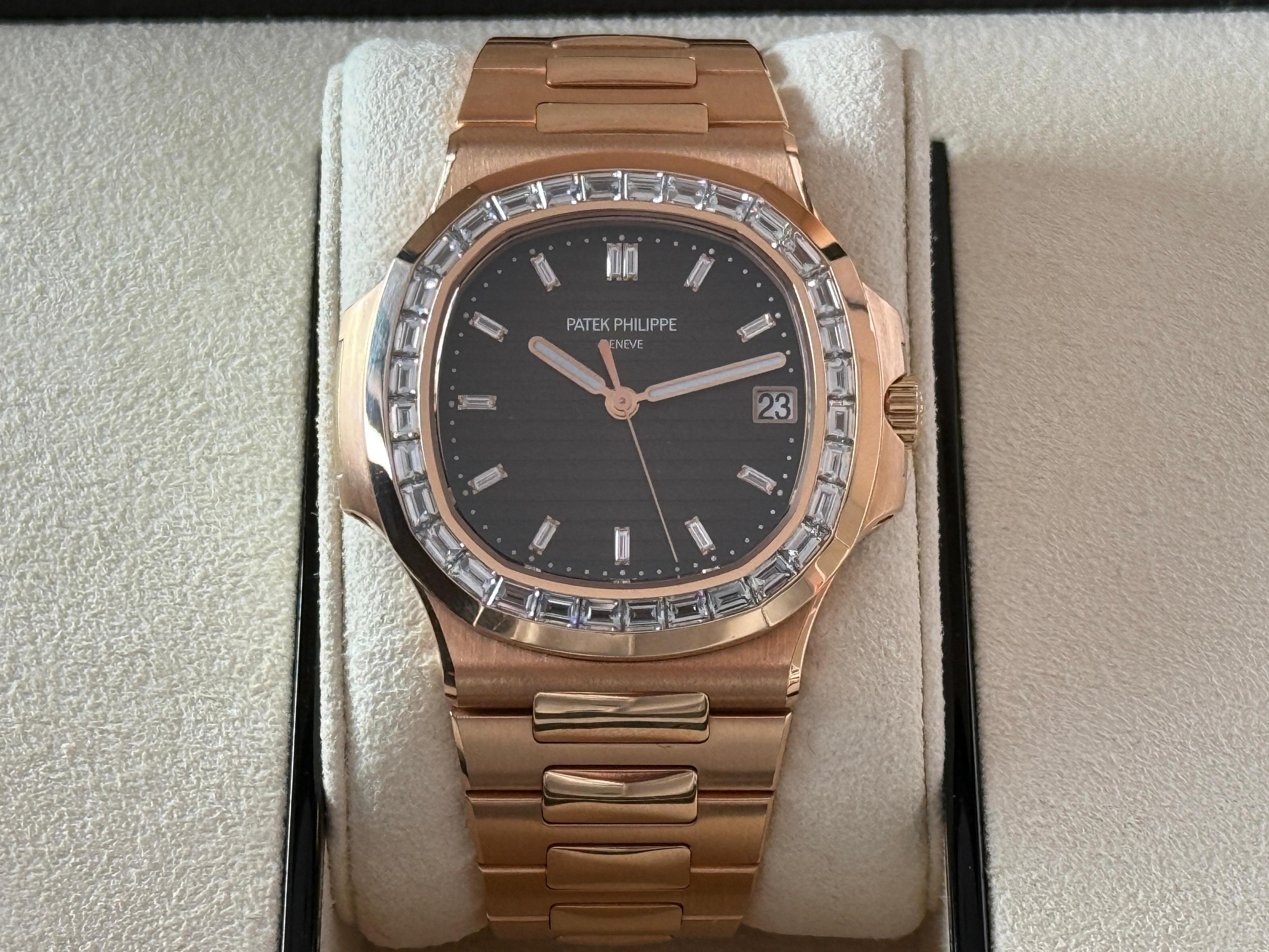 Nautilus Rose Gold Baguette Diamonds - 5723/1R-010