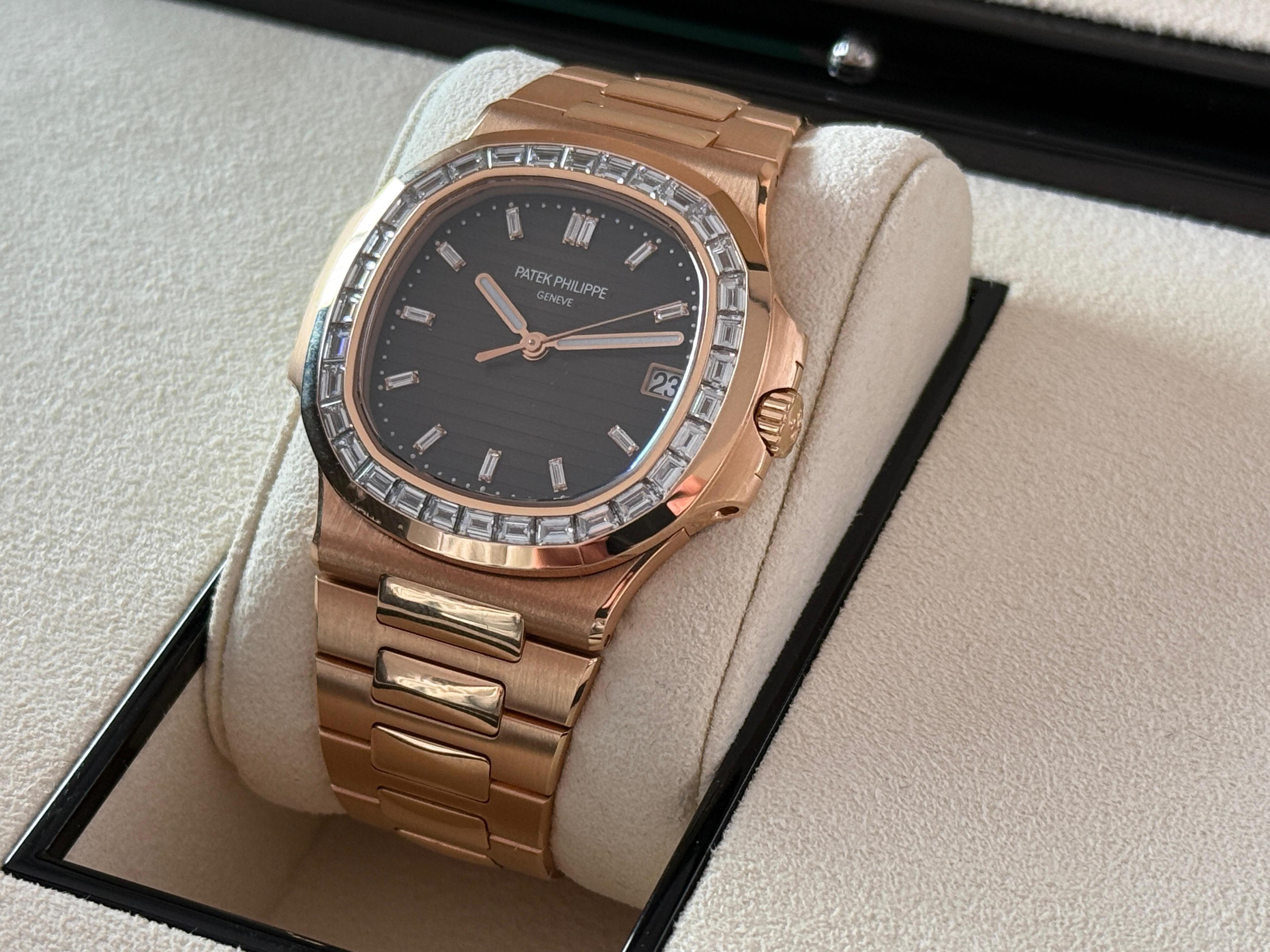 Nautilus Rose Gold Baguette Diamonds - 5723/1R-010