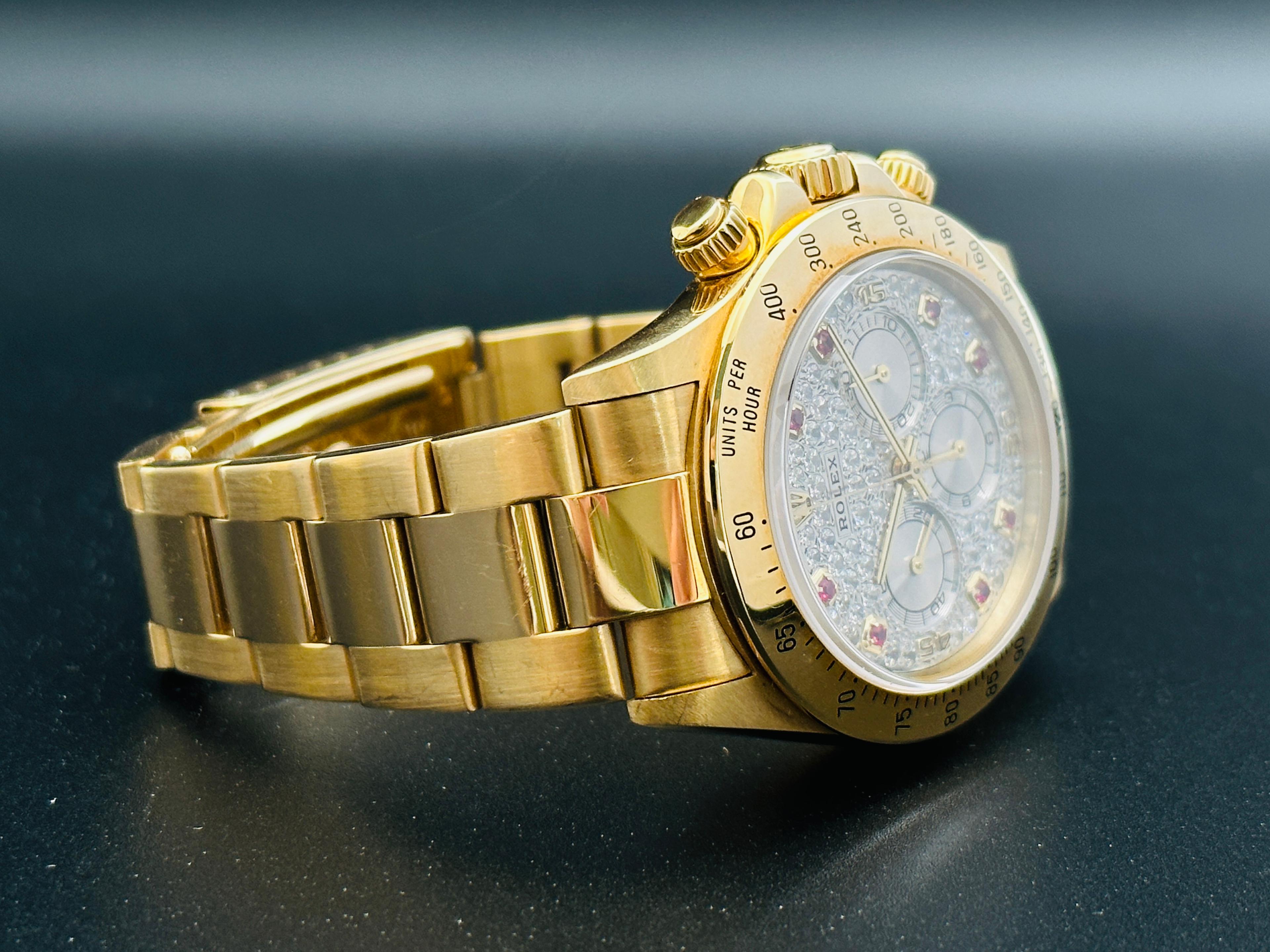 Daytona Zenith Chronograph Yellow Gold Diamond & Ruby Set Dial - 16528